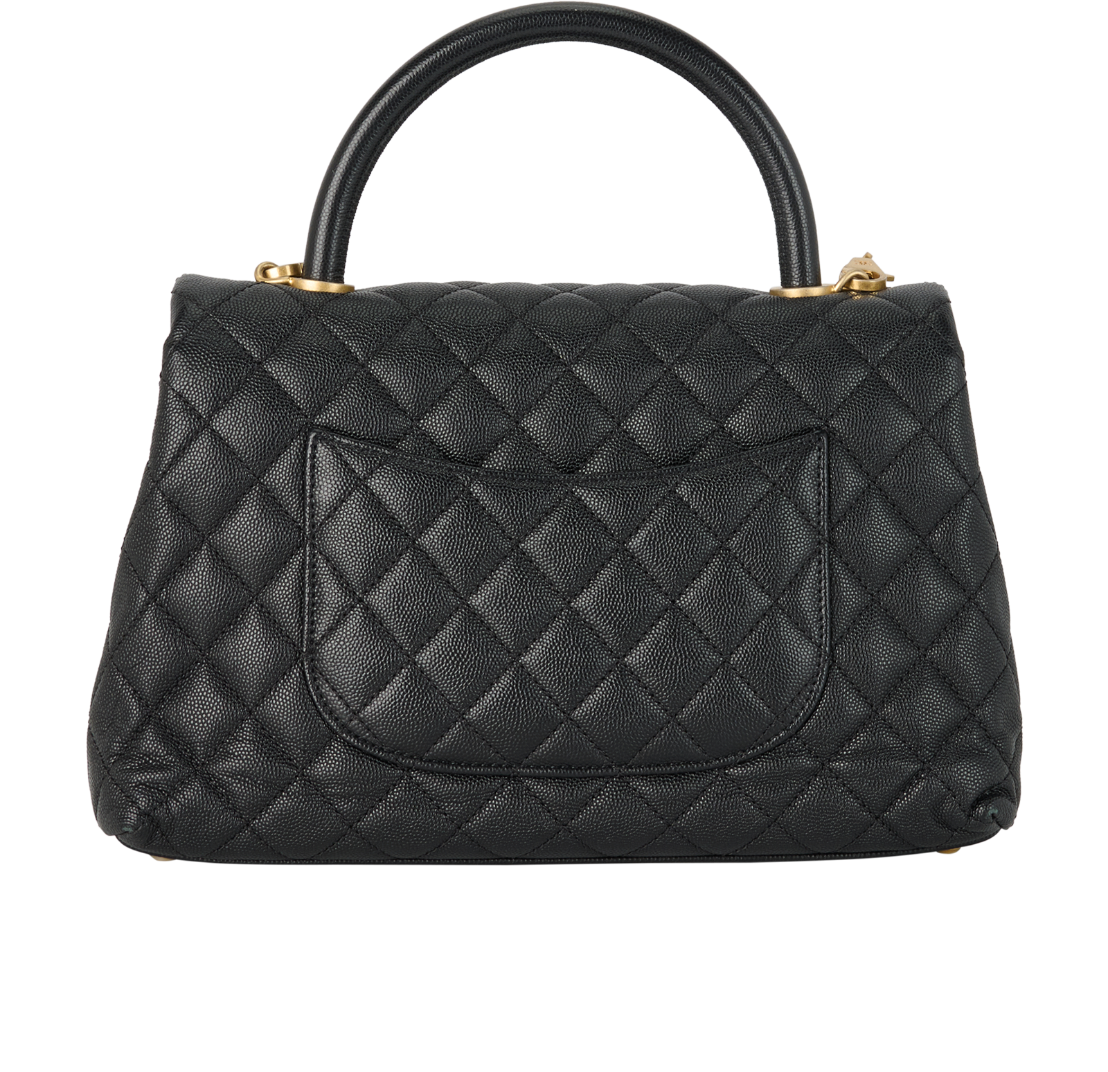 Coco Top Handle, &pound;2,500, Handbags, Black, Caviar Leather, Back view